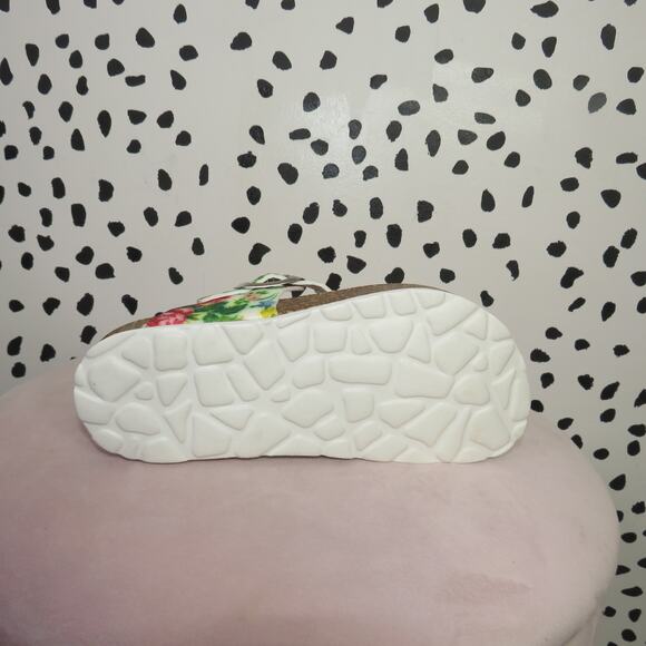 Giulia Palai Floral Print Cork Footbed Girls Slip On Sandals - Picture 8 of 8